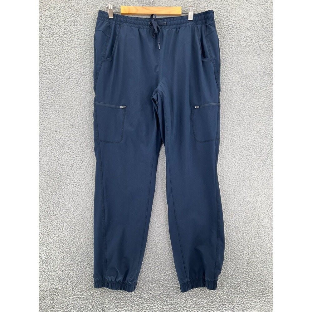 EDDIE BAUER Fleece Lined Jogger Cargo Pants Women 12 Blue Blanket Warm READ‎
